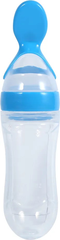 Szilikon Etetőpalack Kanállal Gyerekeknek Kék 90ML