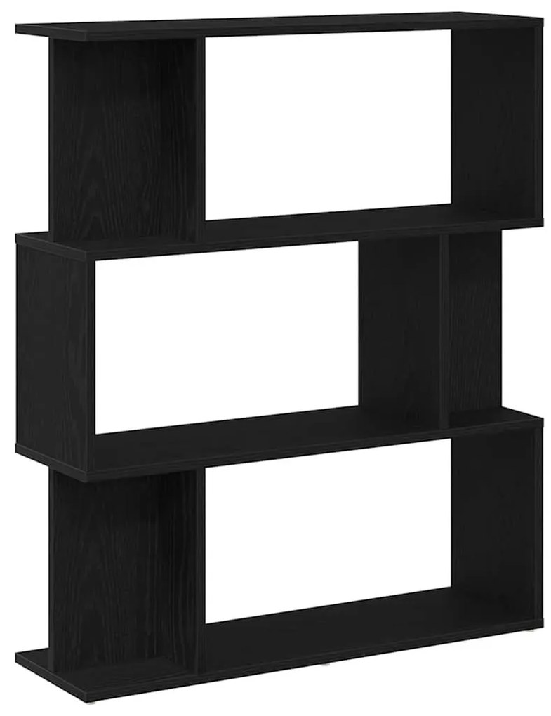 fekete tölgy szerelt fa könyvespolc 80x24x96 cm