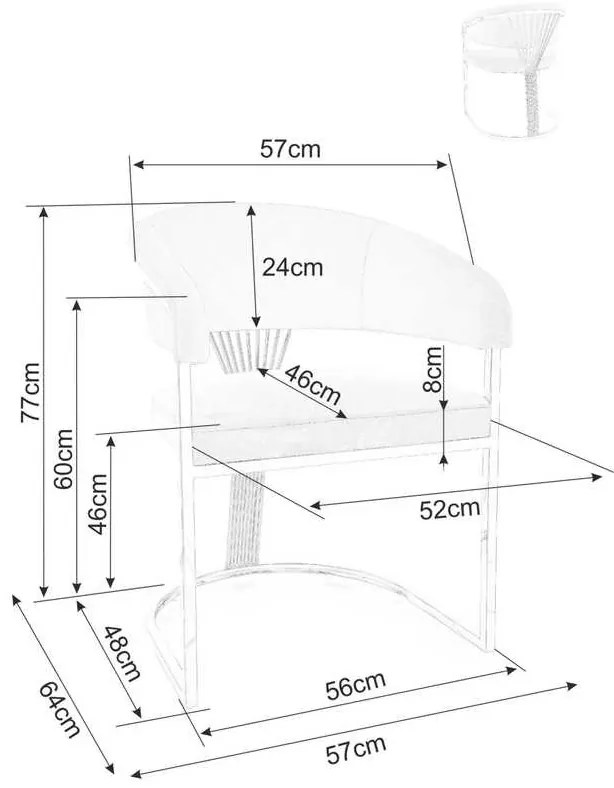 Brimont étkezőszék, bézs / arany