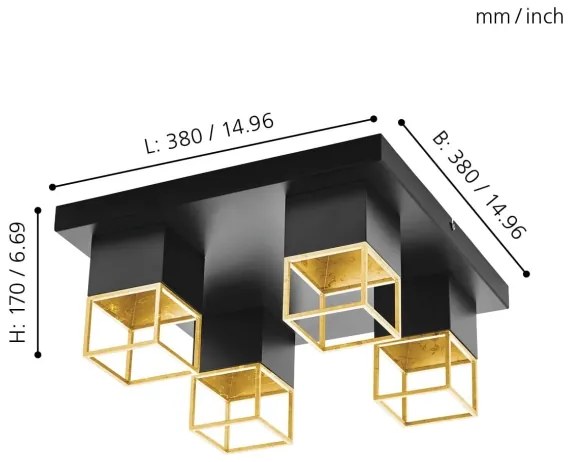Eglo 97731 - LED felületre szerelhető mennyezeti lámpa MONTEBALDO 4xGU10/5W/230V