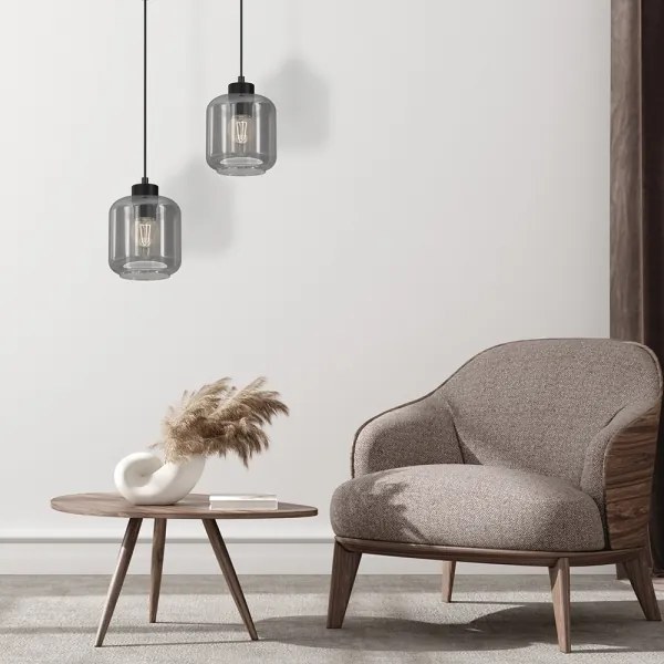 Csillár zsinóron SOMBRA 1xE27/60W/230V szürke