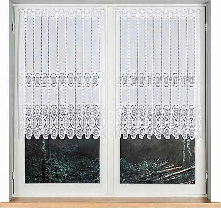 Jacquard függöny 018535-as mintával, 100cm magas, fehér színben (méterenként)