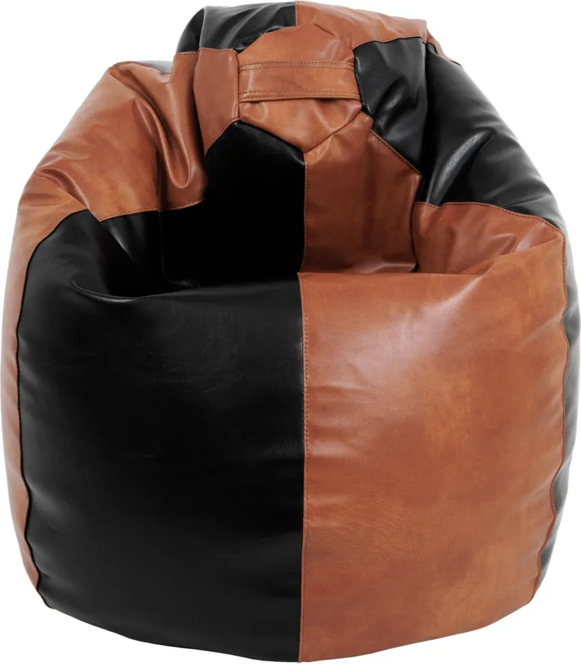 Mara babzsákfotel - műbőr - konyak/fekete - 200 liter R