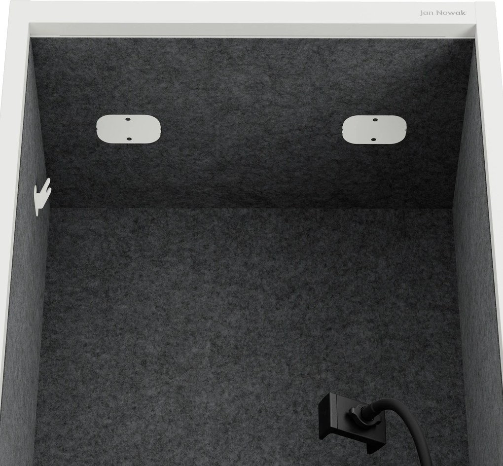 Sally 600mm korpus Biały - siedzisko Ciemnoszary