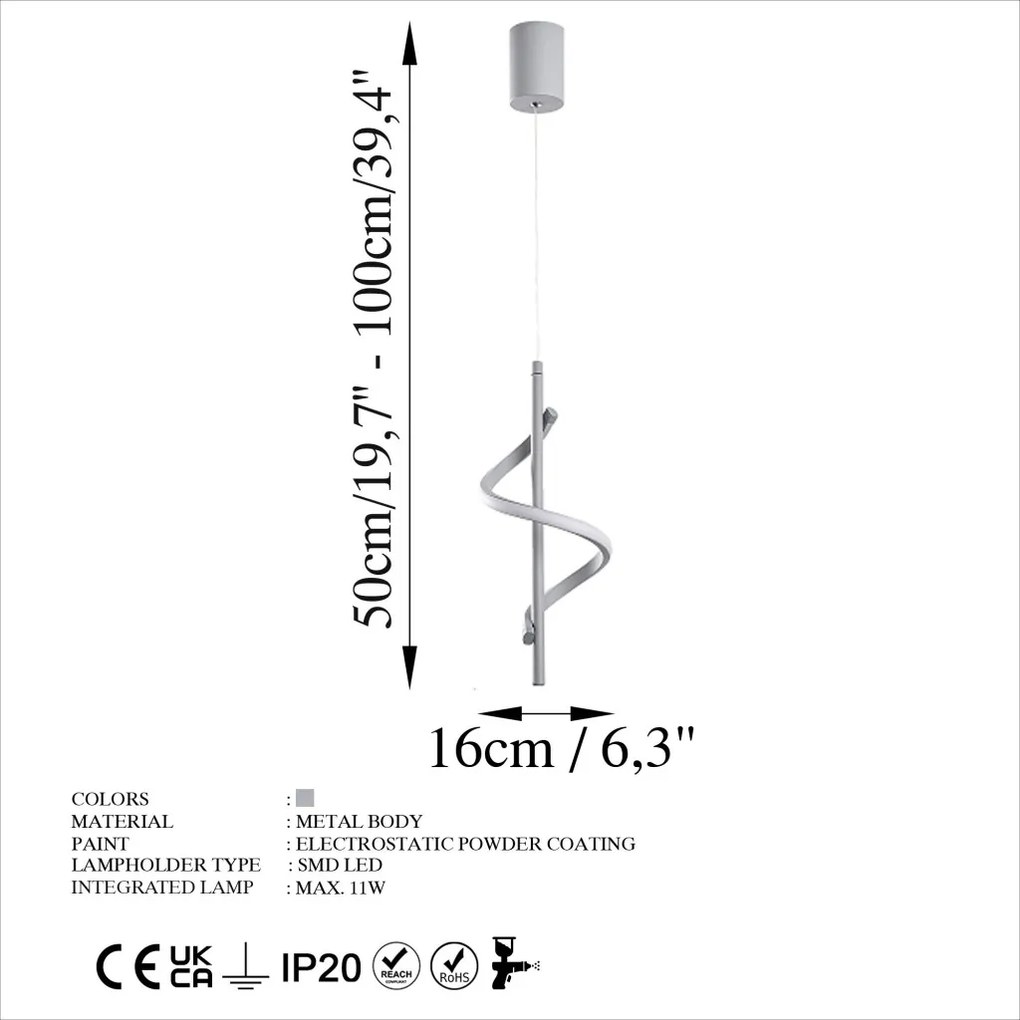 Fém függőlámpa, Ø7 cm – TR119FRS1515