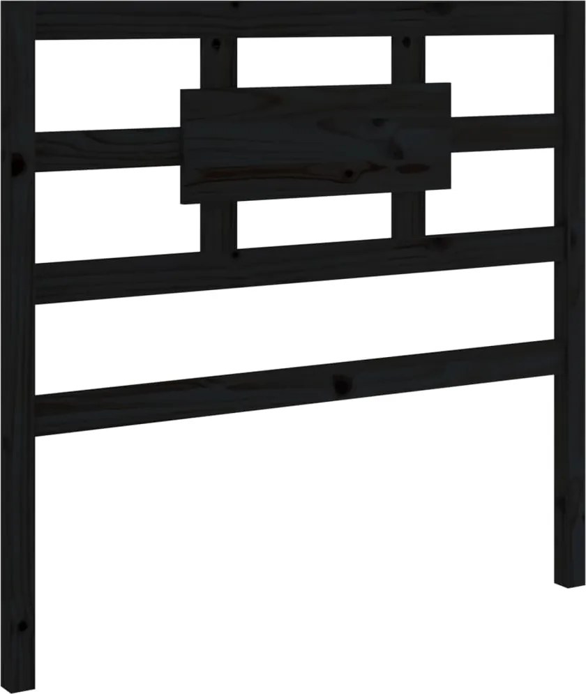 vidaXL fekete tömör fenyőfa ágyfejtámla 80,5 x 4 x 100 cm