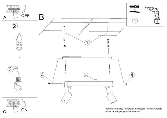 Sollux SL.1344 - Spotlámpa FAGER 2xGU10/10W/230V fekete