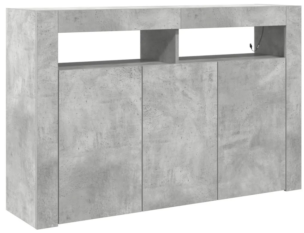 Oldalszekrény Beton Szürke Mérnöki Fa 116 x 30 x 75 cm Téglalap