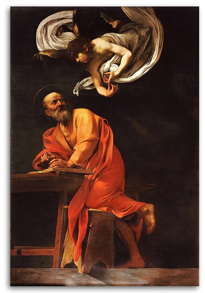 Gario Vászonkép Szent Máté és az angyal - Michelangelo Merisi da Caravaggio, reprodukció Méret: 40 x 60 cm