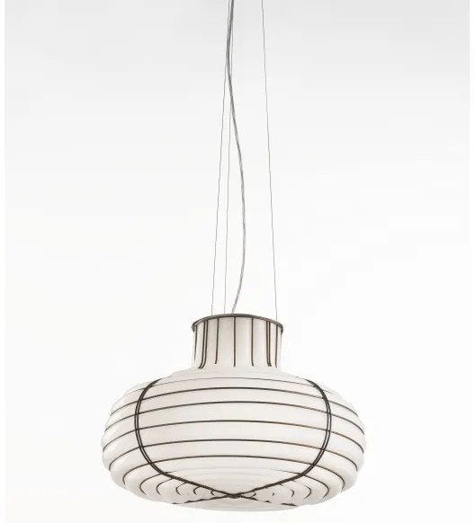 SIRU - Csillár zsinóron CHAPEAU 2xE14/40W/230V króm/fehér Velencei üveg