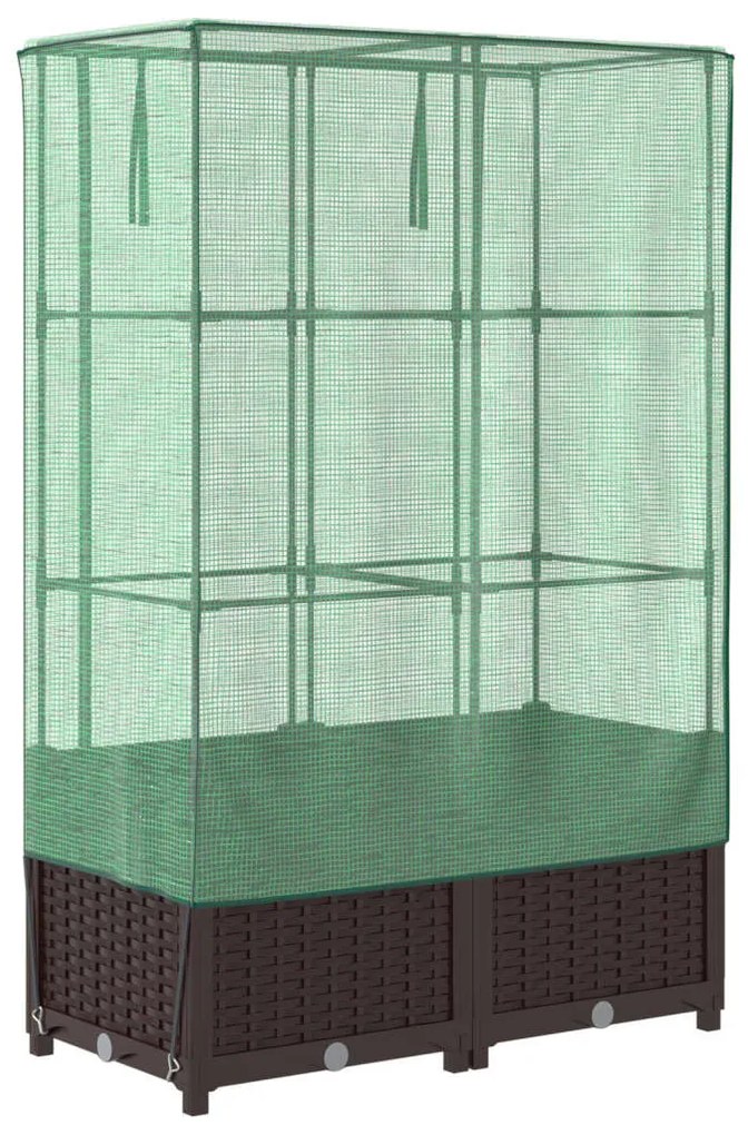 rattan megjelenésű magaságyás melegháztakaróval 80x40x138 cm