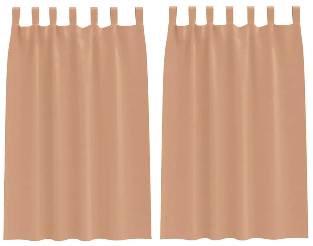 Függönyök függönyökkel 2 pcs Világosbarna 175x140cm Poliészter