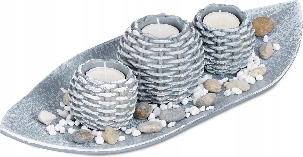 Gyertyatartó szett 3 db-os Melegítő Asztal Dekoráció