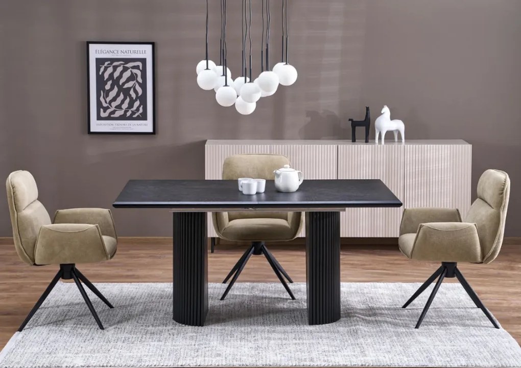 Bolero bővíthető étkezőasztal fekete 160-250cm