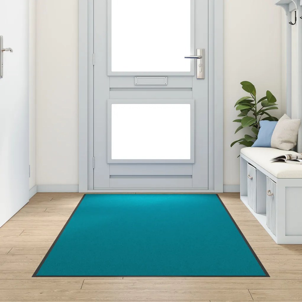 Ajtószőnyeg Cián és Fekete 120 x 250 cm Poliamid és PVC