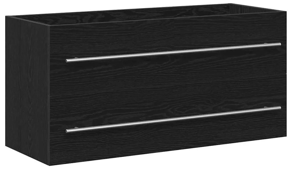 Fekete tölgy szerelt fa mosdószekrény 100x38,5x48 cm