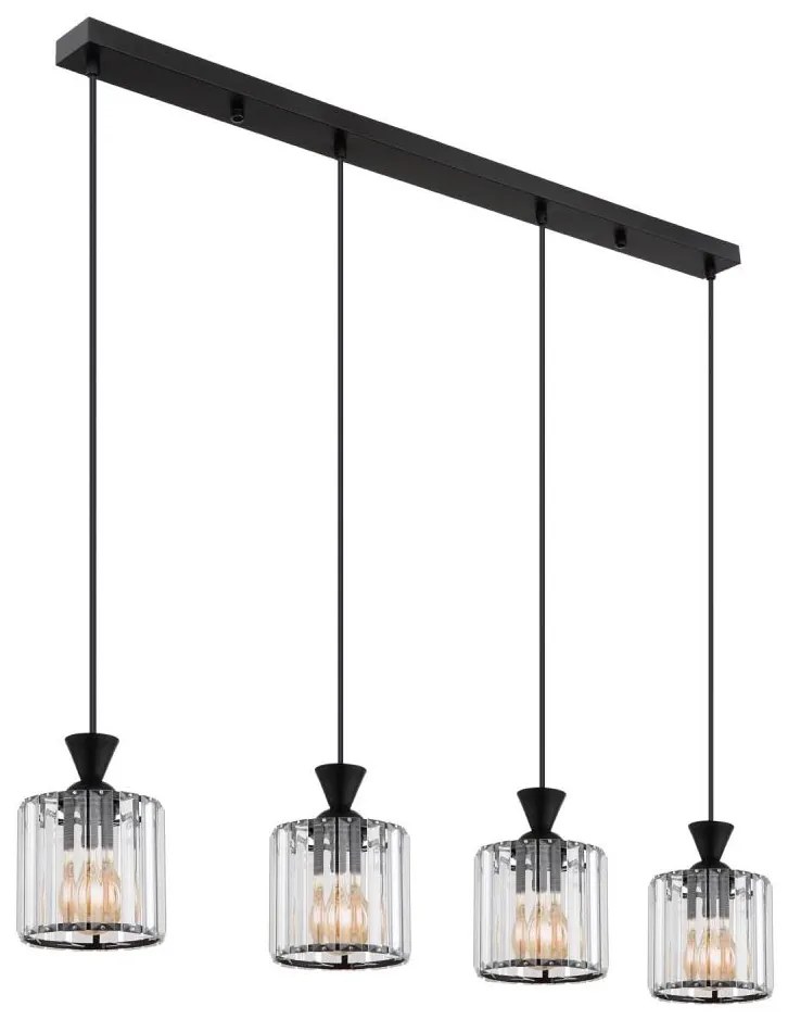 Globo 15742-4 - Csillár zsinóron JORDANA 4xE27/60W/230V fekete