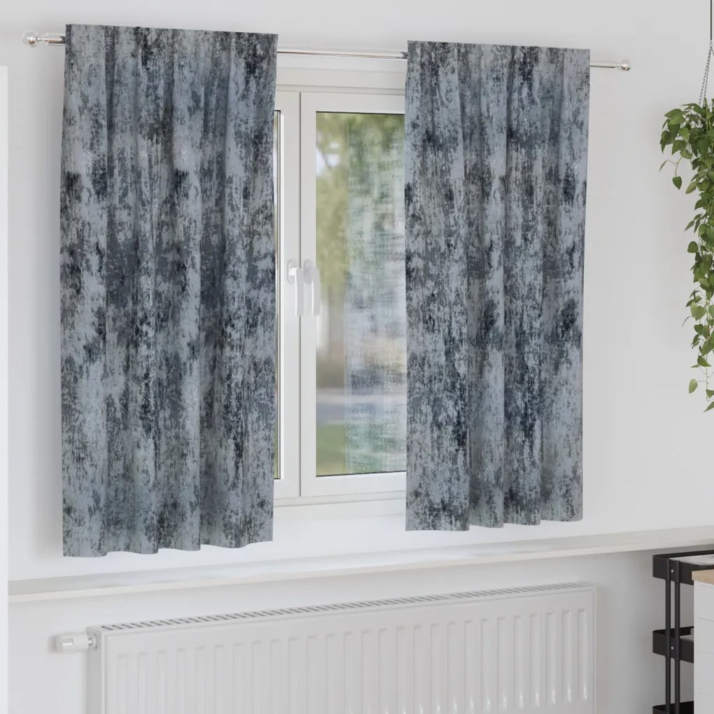 Velvet Függönyök 2 db Pálcával Ezüst szürke 175x140 cm