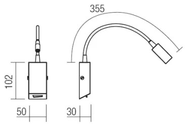 Redo 01-1194 - LED Rugalmas kicsi lámpa HELLO LED/3W/230V fekete