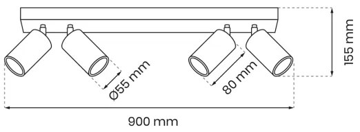 Spotlámpa HUDSON 4xGU10/8W/230V fehér