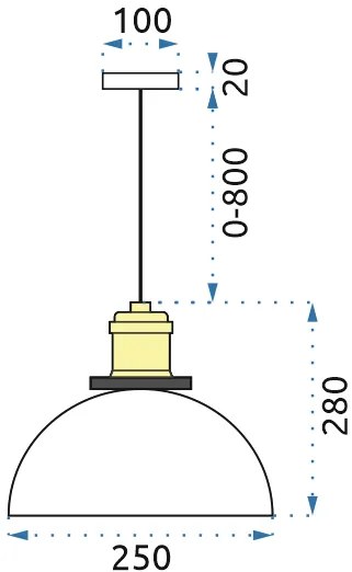 Szerszámlámpa - Verto C függőüveg mennyezeti lámpa, átlátszó üveg, OSW-00138