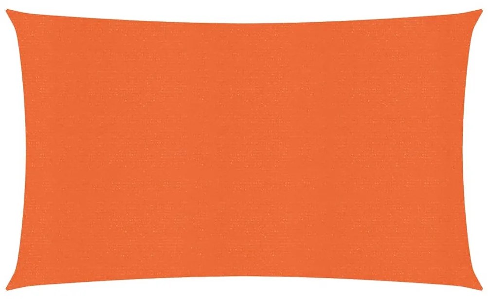 narancssárga négyszögletű HDPE napvitorla 160 g/m² 4x7 m