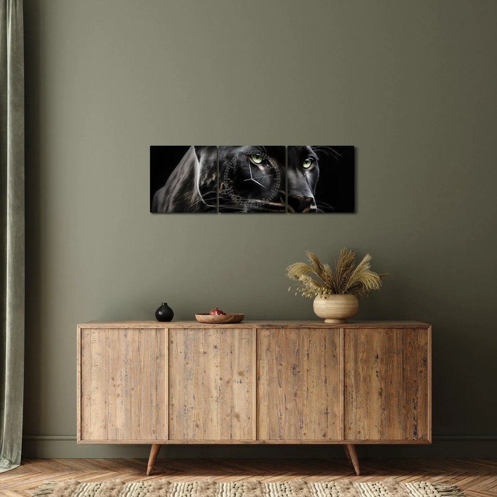 Kép - Fekete Párduc (órával) (90x30 cm)