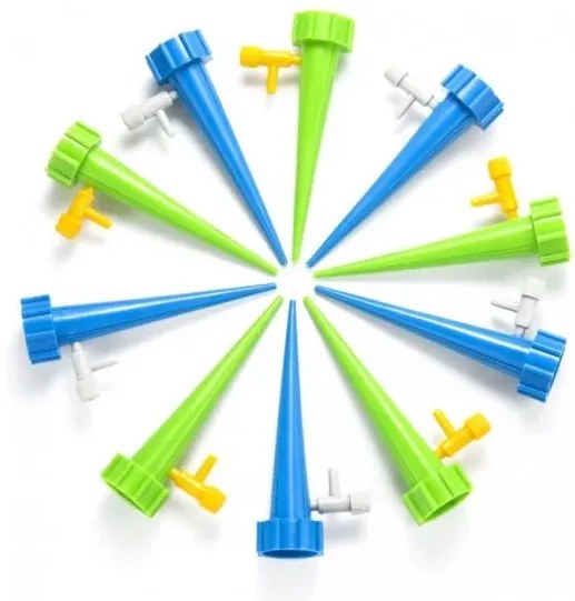 Zaparkorun Spike Drip Készlet növények öntözéséhez - 10x locsoló csepegtető szeleppel - zöld