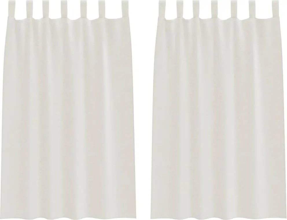 vidaXL Voile Függöny függönyökkel 2 pcs Krém 175 x 140 cm Poliészter