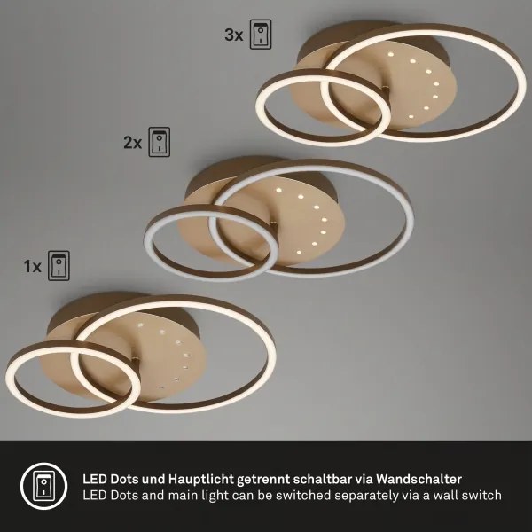 Brilo - dimmelhető LED mennyezeti lámpatest LED/26W/230V 3000K barna