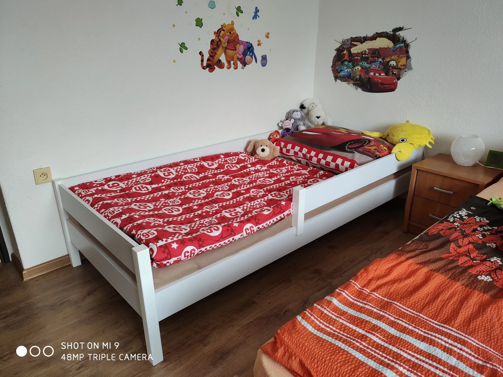 LU MIX gyerekágy ágyráccsal - fehér Méret: 200x90