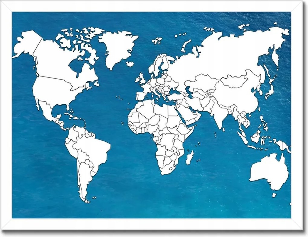 Poszterek keretben 40x30 Világtérkép