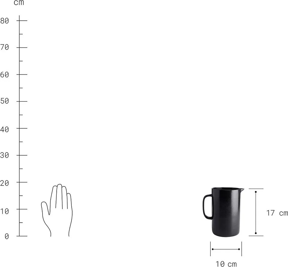 CASA NOVA kancsó, fekete 1100ml