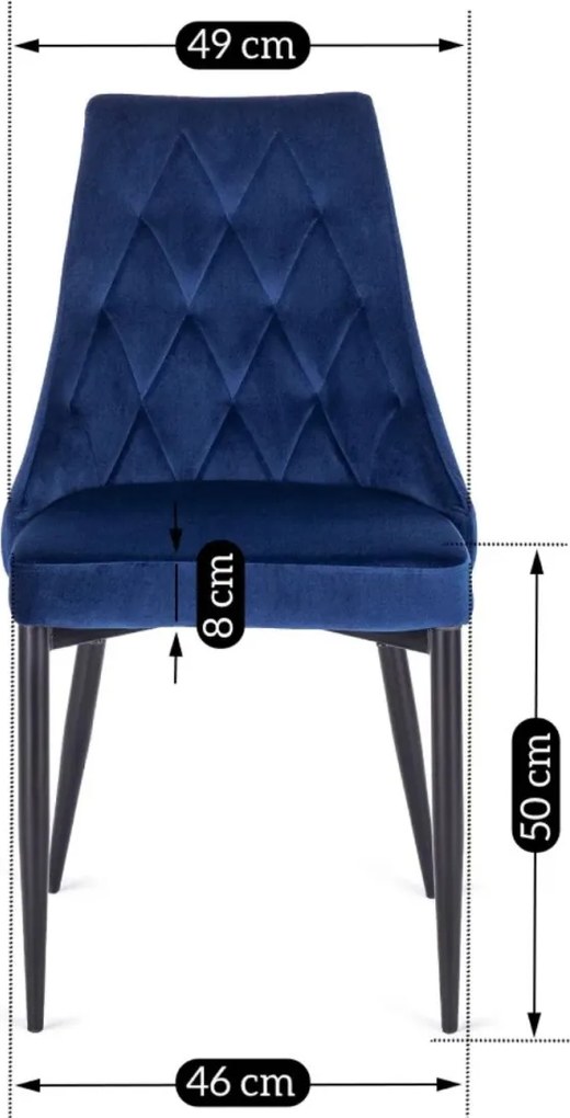 Szék sötétkék bársony kivitelben. CORK