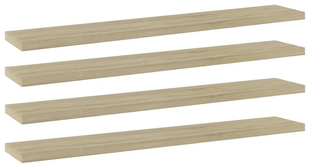 4 db sonoma-tölgy színű forgácslap könyvespolc 60 x 10 x 1,5 cm