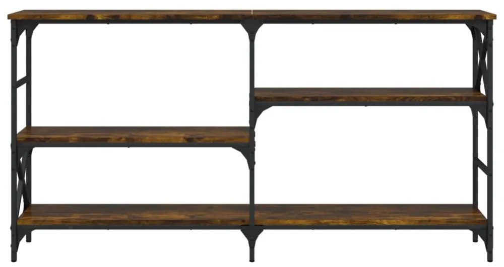 füstös tölgy színű szerelt fa tálalóasztal 150 x 29 x 76,5 cm