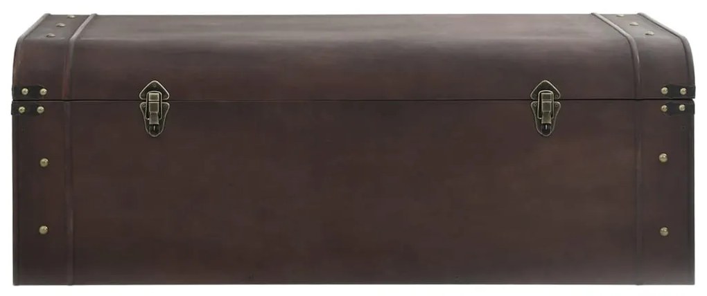 sötétbarna furnérlemez kincsesláda zárakkal 110 x 50 x 39,5 cm
