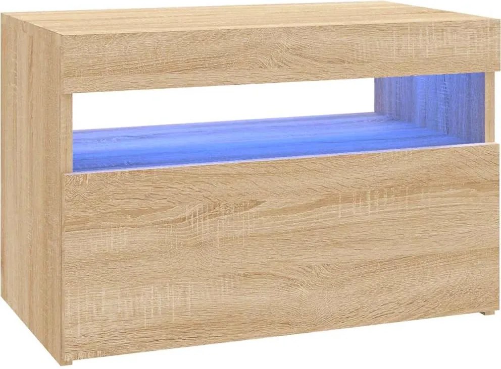 vidaXL sonoma tölgy színű TV-szekrény LED-lámpákkal 60 x 35 x 40 cm