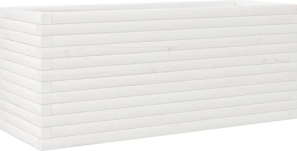 vidaXL fehér tömör fenyőfa kerti virágláda 110 x 40 x 45,5 cm