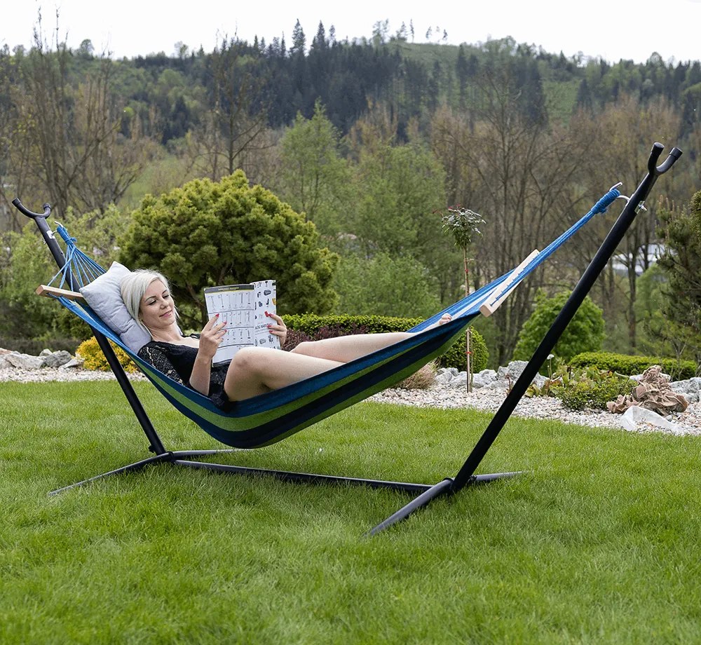 Függőágy, türkiz/kék/zöld, EVANA NEW -  Állvány nélkül