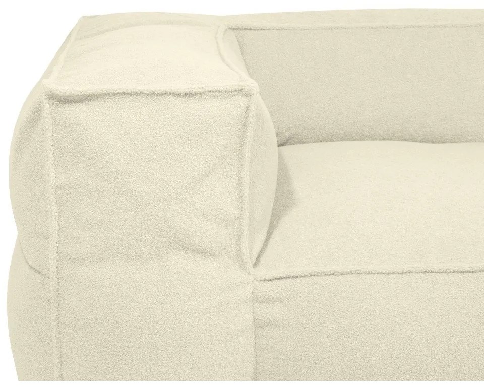 Világosszürke buklé babzsákfotel Mass Corner 125 Right – SLOWDOWN