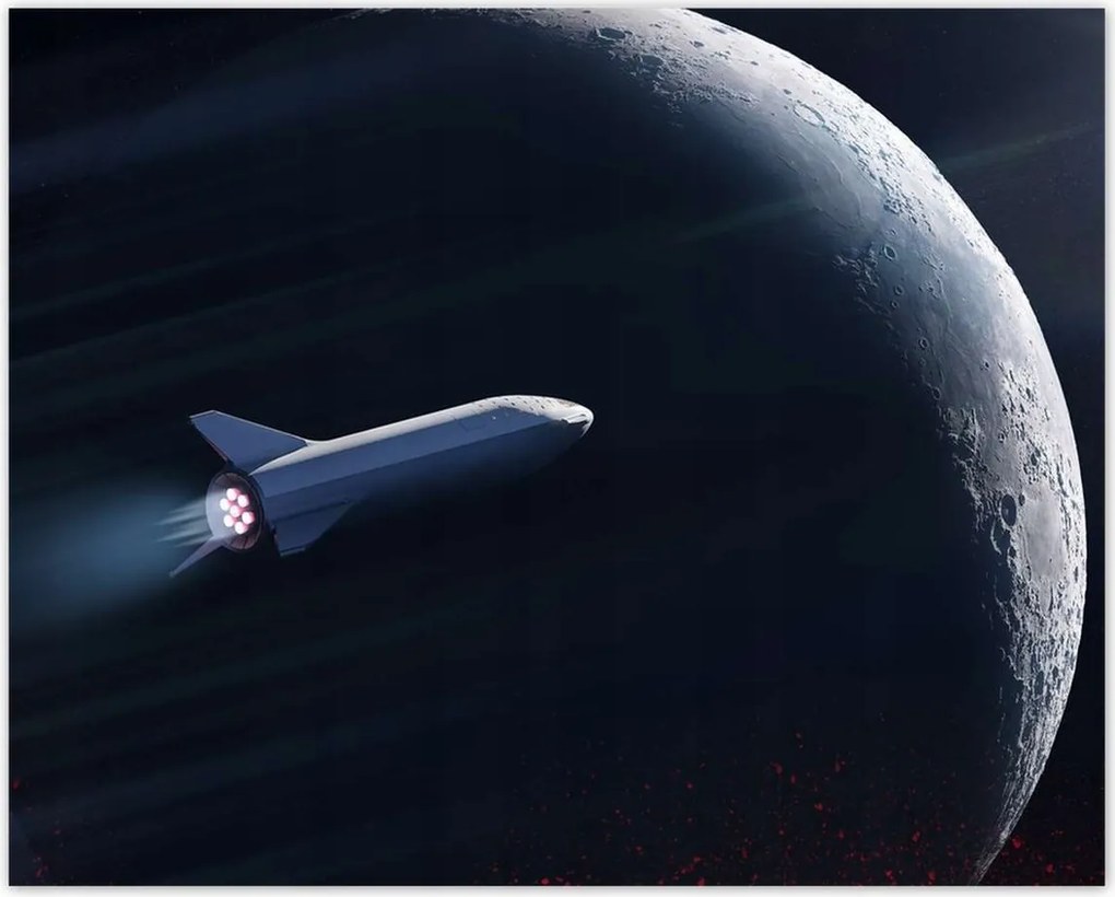 Poszterek 50x40 Rakéta a hold hátterében