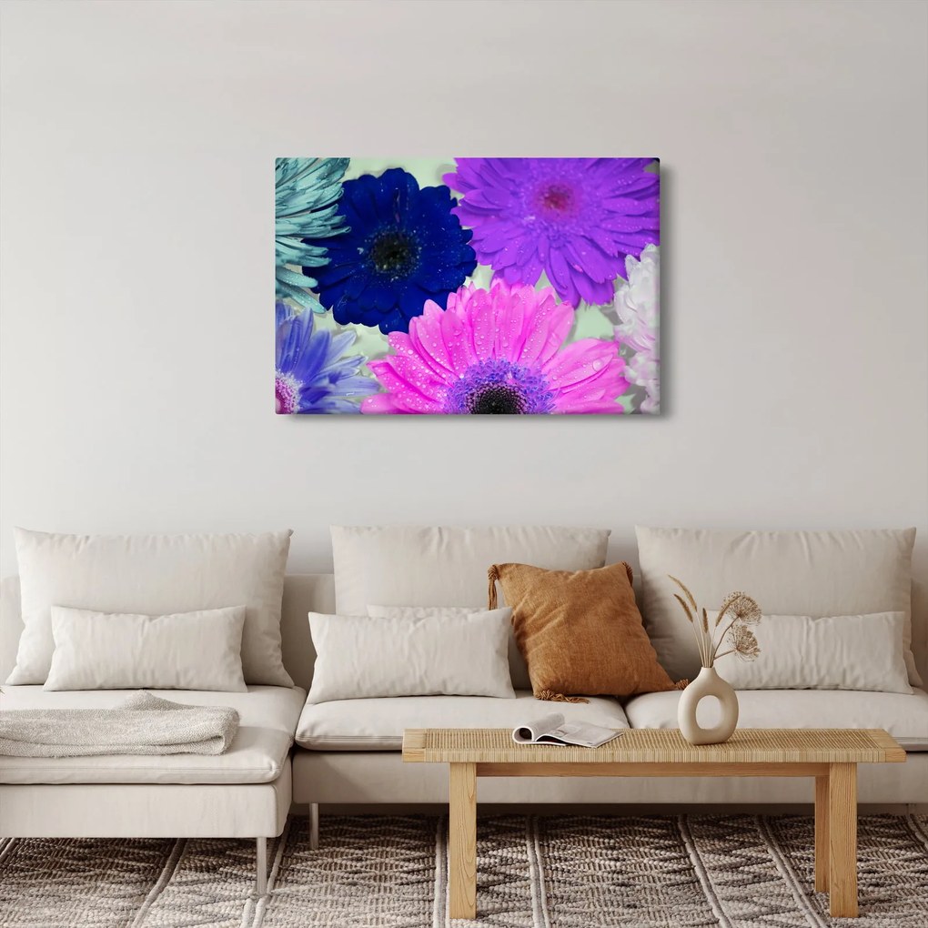 Színes virágok képe (90x60 cm)
