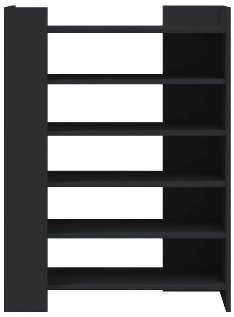 fekete szerelt fa cipőszekrény 74,5 x 37,5 x 100 cm