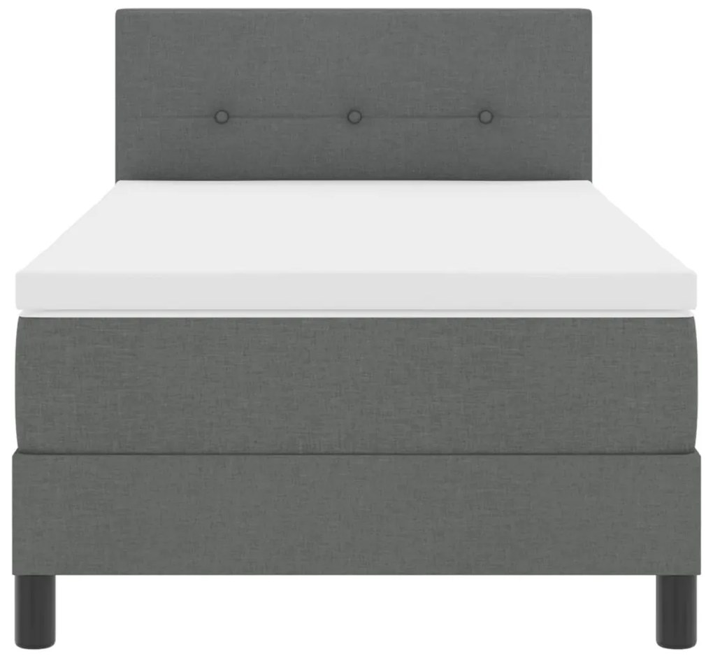 Boxspring Ágy Mattal Sötétszürke 80x200 cm Szövet