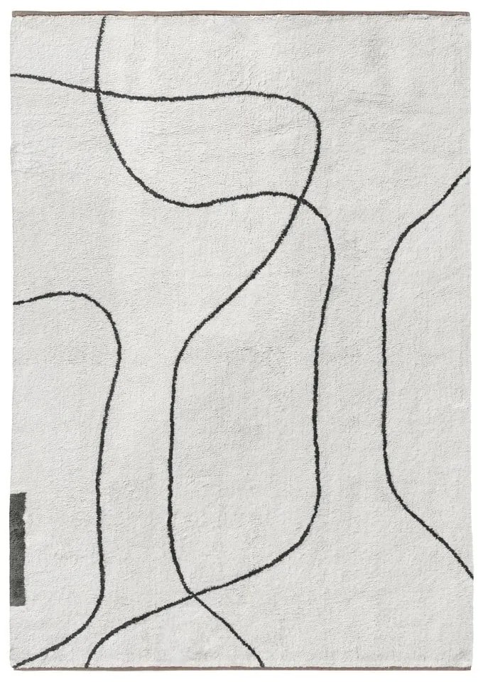 Elefántcsont színű mosható pamut szőnyeg 140x200 cm Shadow – Mette Ditmer Denmark