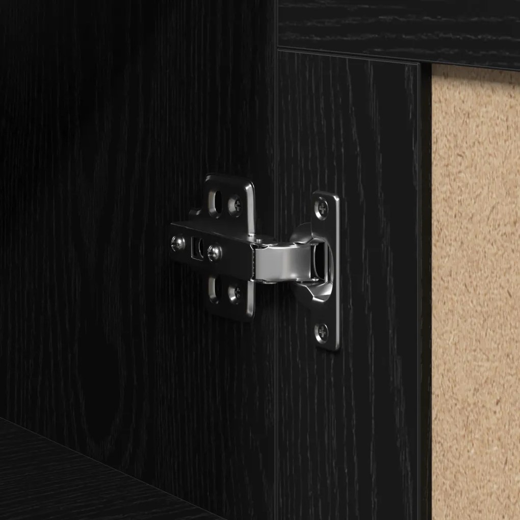 Highboard Fekete Tölgy 69.5x34x180 cm Mérnöki Fa