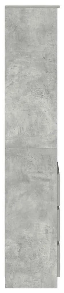 betonszürke szerelt fa magasszekrény 37,5x35x180 cm