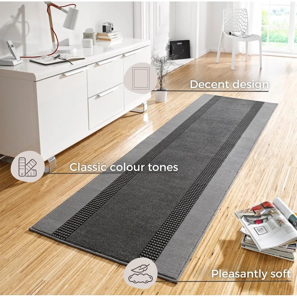 Basic szürke futószőnyeg, 80 x 200 cm - Hanse Home