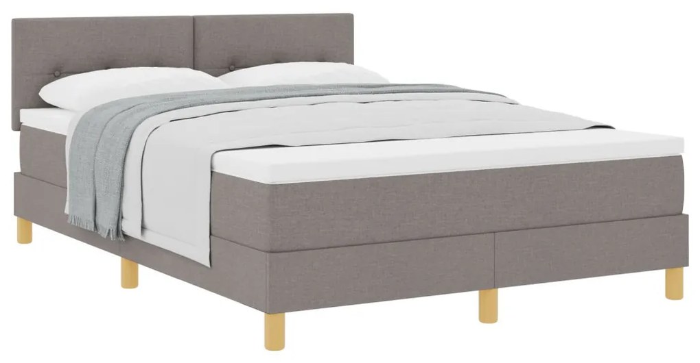 Box Spring Ágy Matraccal Taupe 160x200 cm Szövet